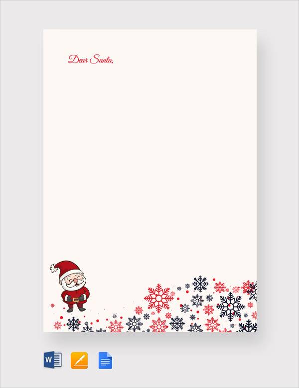 santa christmas letter template