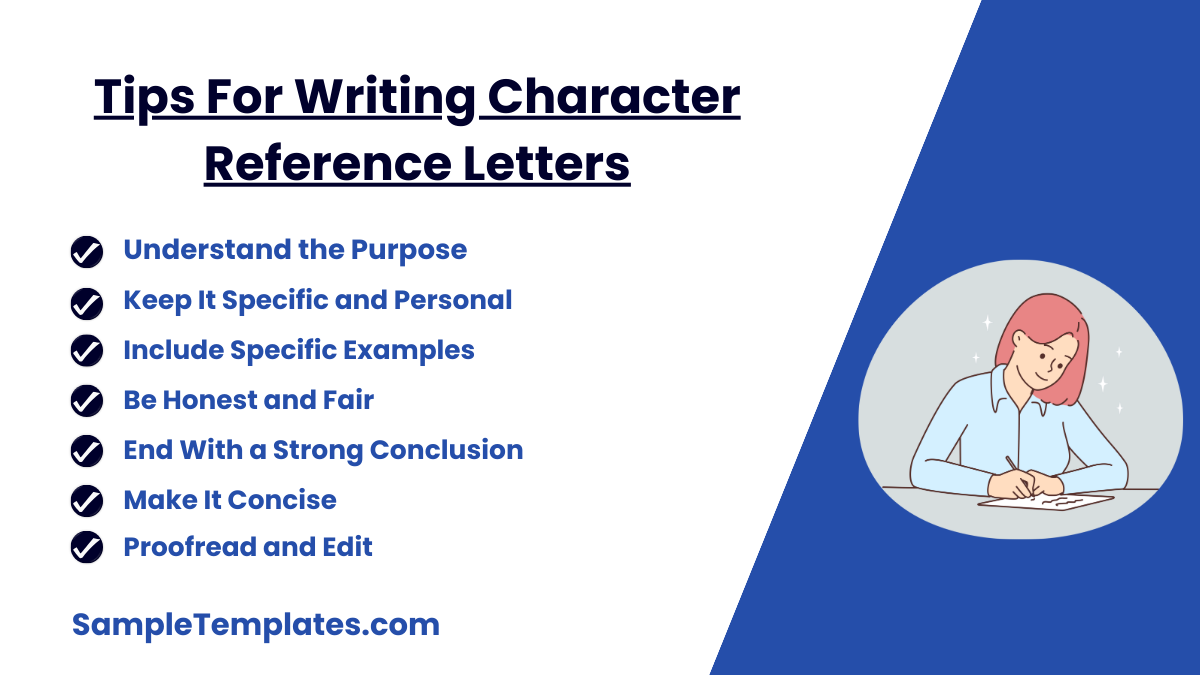 tips for writing character reference letters
