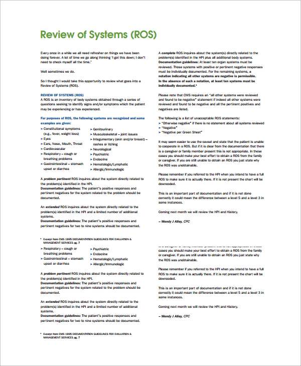 8 Sample Review of System Templates Sample Templates