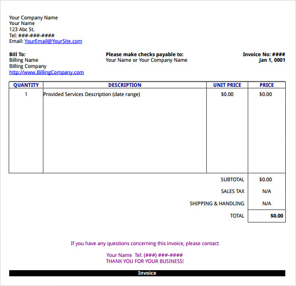 Microsoft Excel Invoice Template Free from images.sampletemplates.com