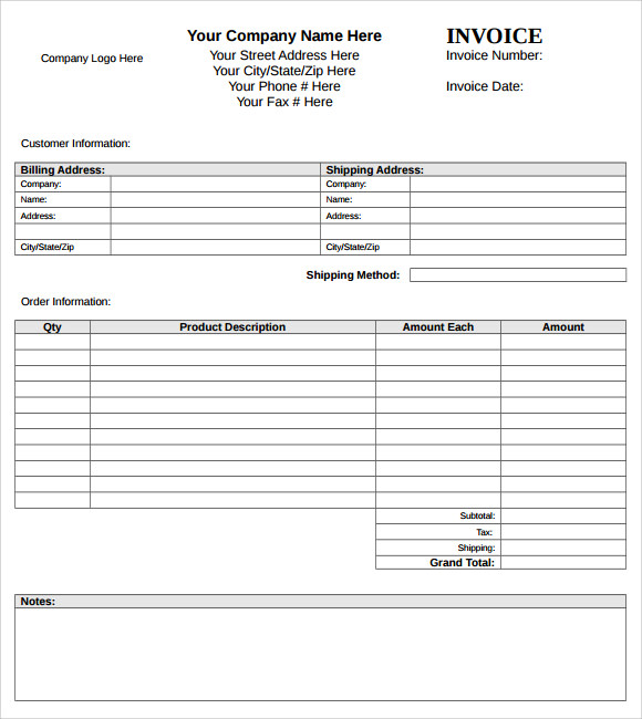 Free 14 Sample Microsoft Invoice Templates In Ms Word Excel