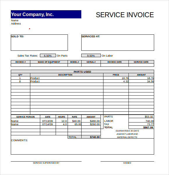 invoice templates for microsoft excel