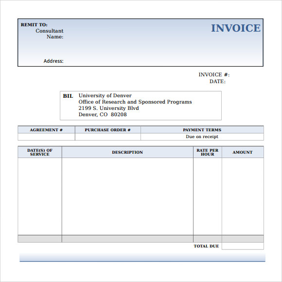 microsoft consulting invoice template