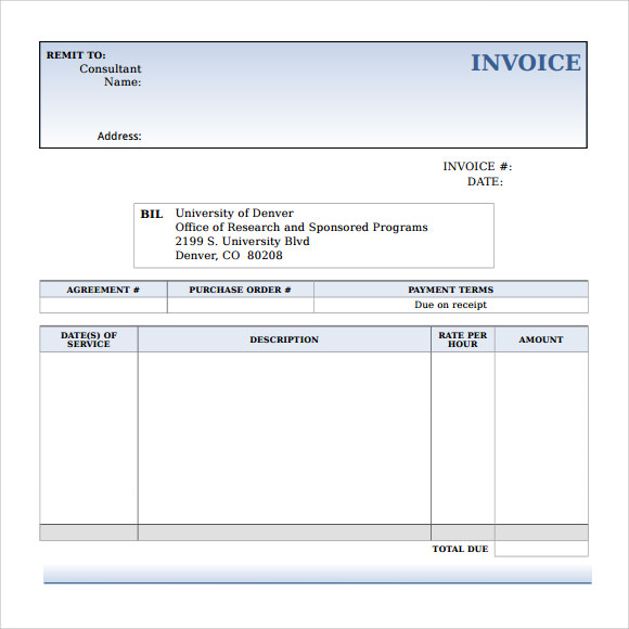 consulting invoice template in word