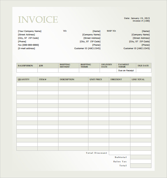 microsoft invoice template download