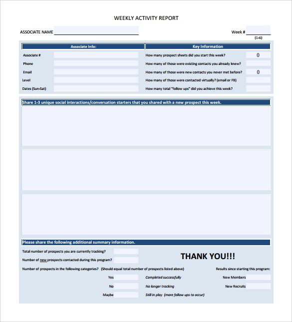 report template weekly sales Word, Apple 20 Weekly Sample Activity   Reports PDF,