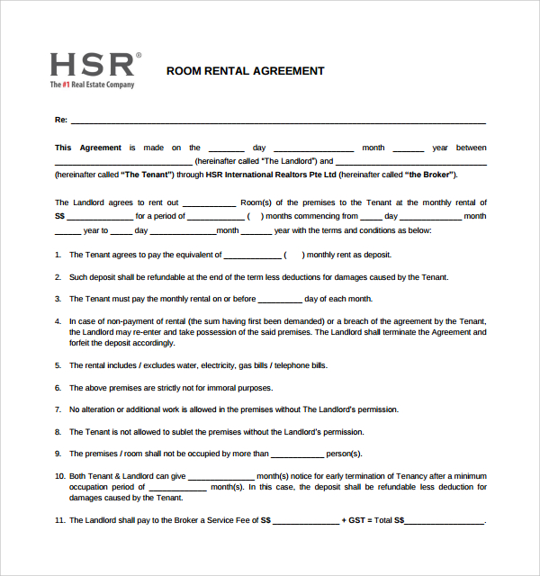 free 18 room rental agreement templates in pdf ms word google docs