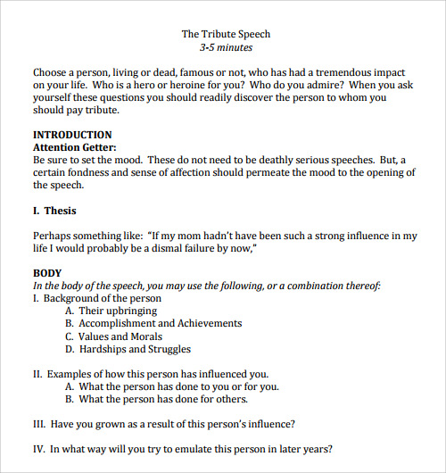 oral expression manuscript speech examples