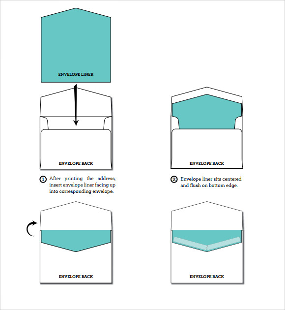 A7 Square Flap Envelope Liner Template Card Template