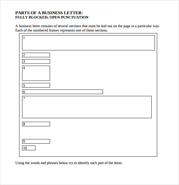 parts of a business letter pdf