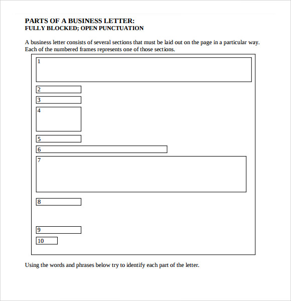 Parts Of A Business Letter Worksheet Answer Key