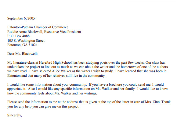 personal business letter assignment