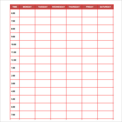 microsoft word daily calendar template