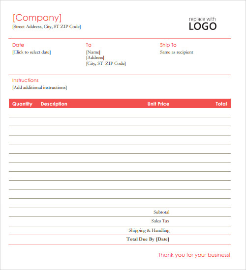 free download invoice template microsoft word