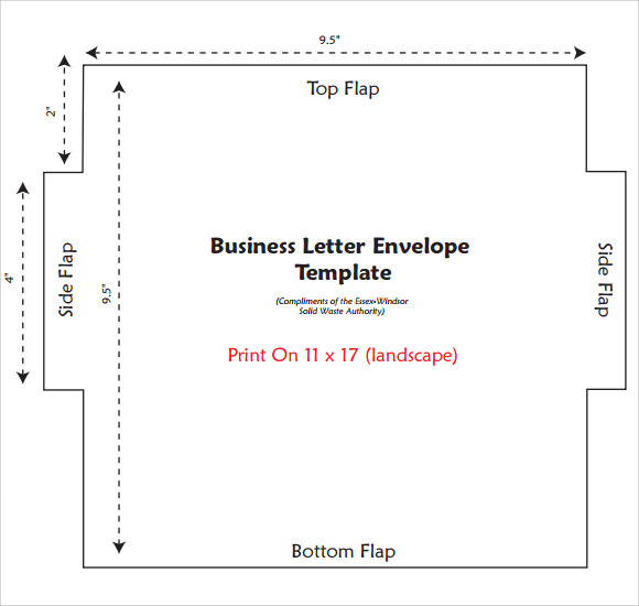 business envelope template free download