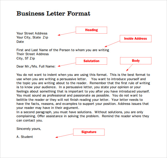 standard business letter format second page