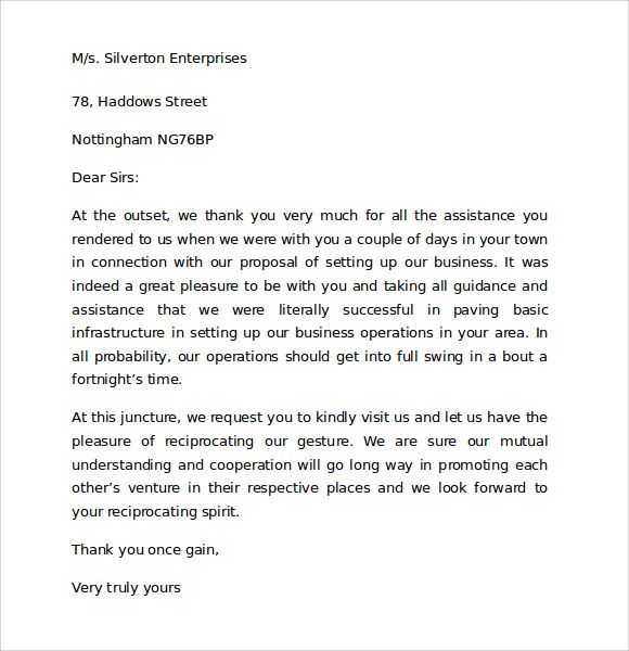 Free 9+ Sample Thank You For Your Business Letter Templates In Pdf | Ms Word