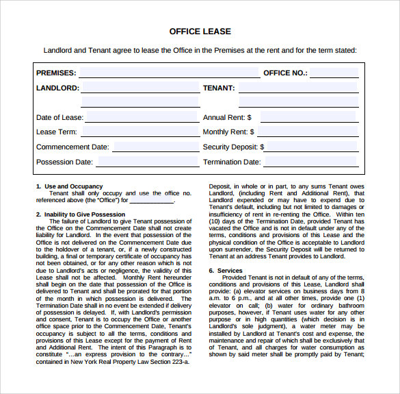 office lease agreement free download