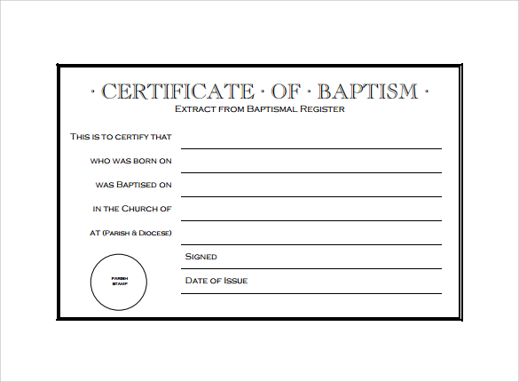 Free 23 Sample Baptism Certificate Templates In Pdf Ms Word Psd