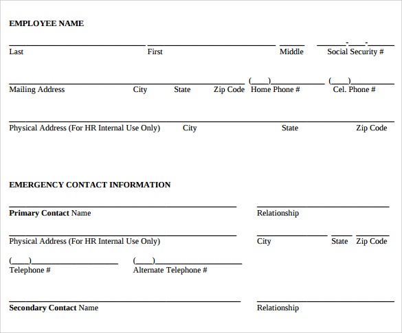 free 11 emergency contact forms in pdf ms word