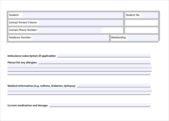 emergency contact form download