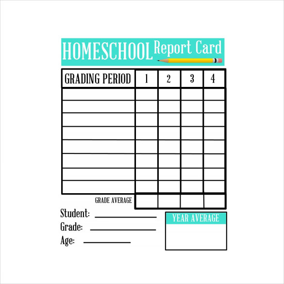 Printable Homeschool Report Card Template Free Printable Templates