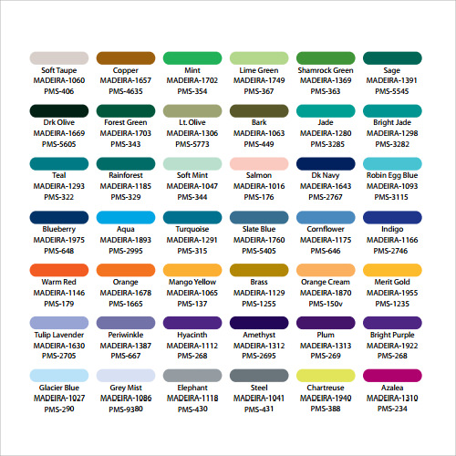 standard pms color chart