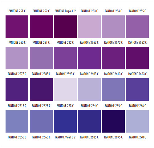 pantone color chart purple