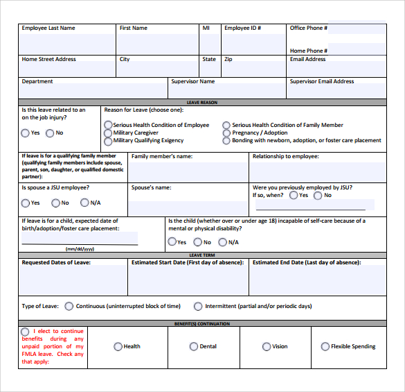fmla medical certification form 