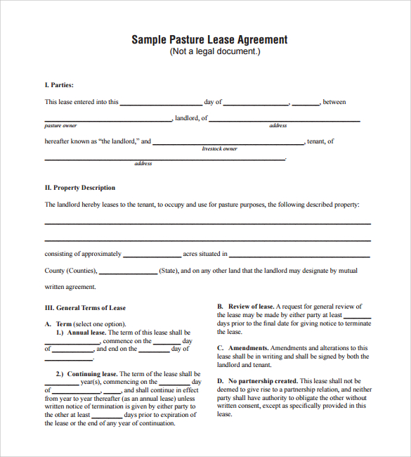 Ohio Lease Agreement Template