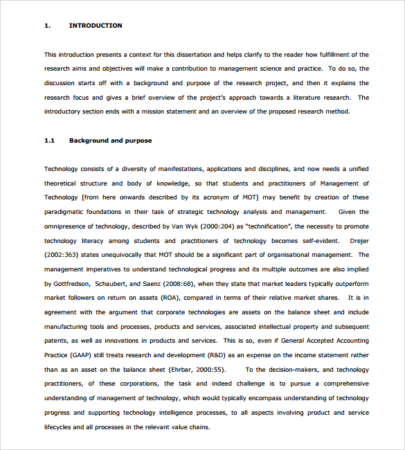 Research proposal format business