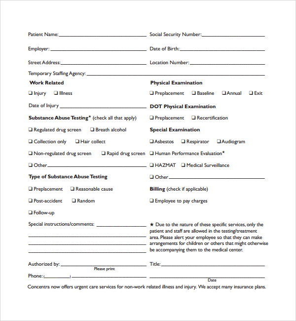 FREE 5 Sample DOT Physical Forms In PDF