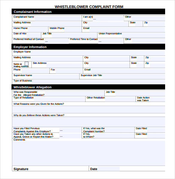 simple osha 300 complaint form