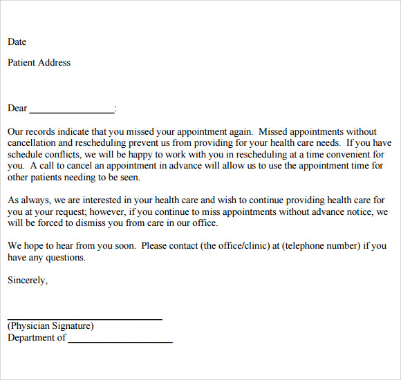 Apology Letter for Missed Appointment - 7+ Download Free Documents in ...
