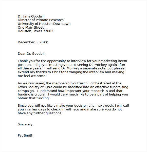 8 Thank You Note After Interview Samples Sample Templates