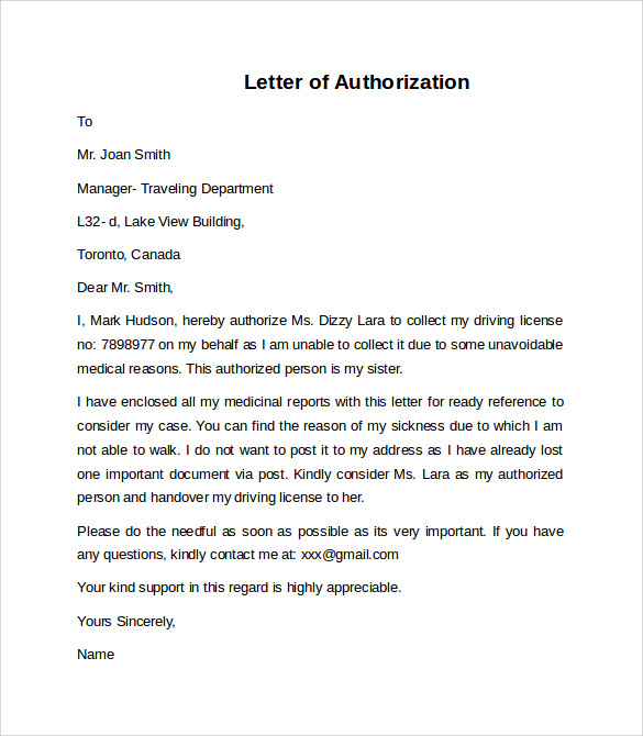 FREE 11 Letter Of Authorization Templates In PDF