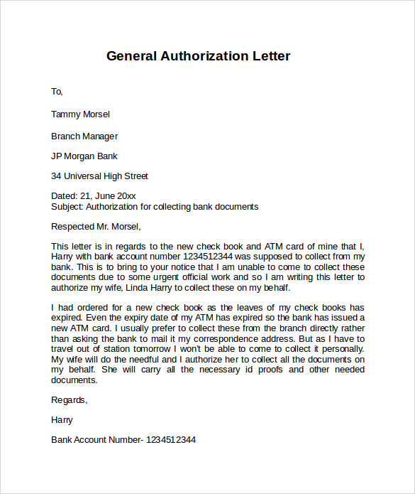 permission for use format vehicle letter of   Letter  PDF, Pages Templates 12 Authorization Word,