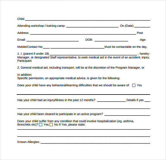 Free 8 Sample Medical Consent Form Examples In Pdf Ms Word