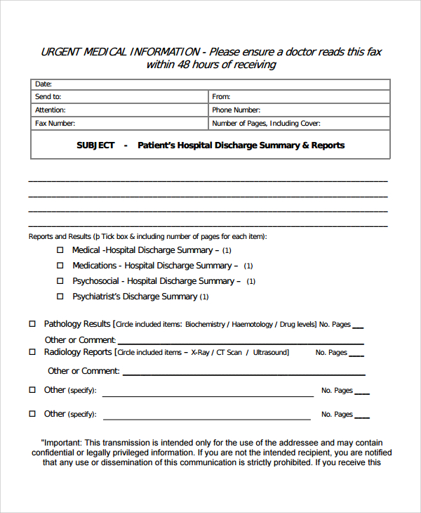 FREE 13+ Sample Discharge Summary Templates in MS Word | PDF