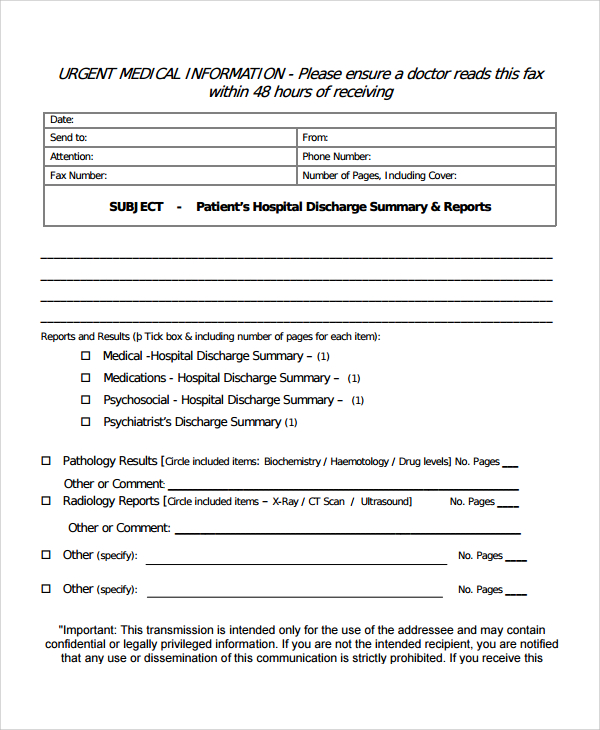 FREE 14+ Sample Discharge Summary Templates in MS Word | PDF