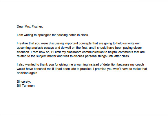 apology letter to school teacher pdf