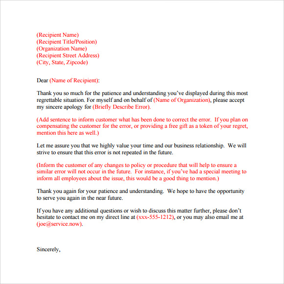 Business Apology Letter - 7+ Download Free Documents in PDF , Word