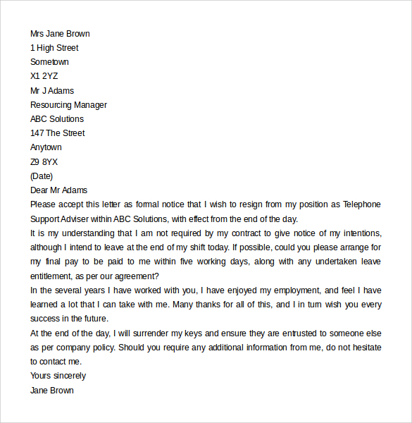 Letter of Complaint to the Council