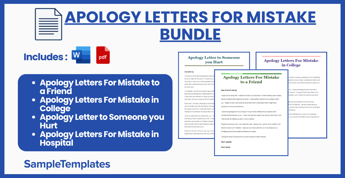 apology letters for mistake bundle