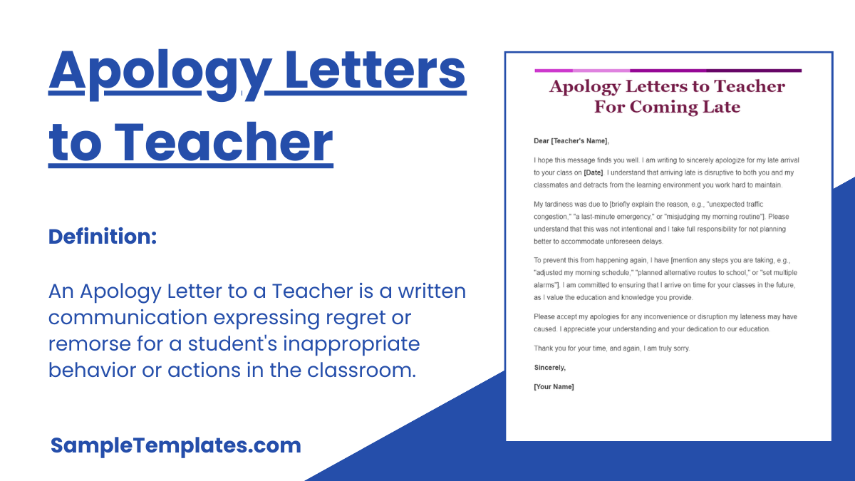Apology Letters to Teacher
