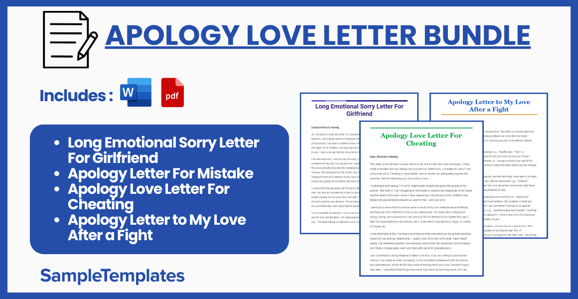apology love letter bundle