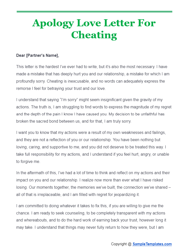 apology love letter for cheating