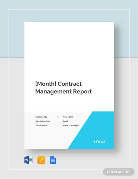 contract management monthly report template
