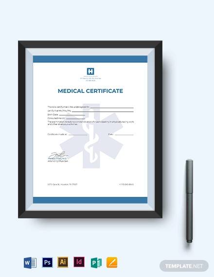 editable medical certificate template