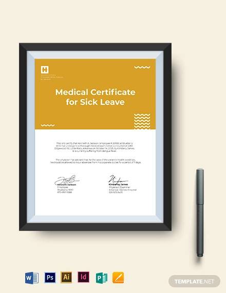 employee medical certificate format for sick leave template